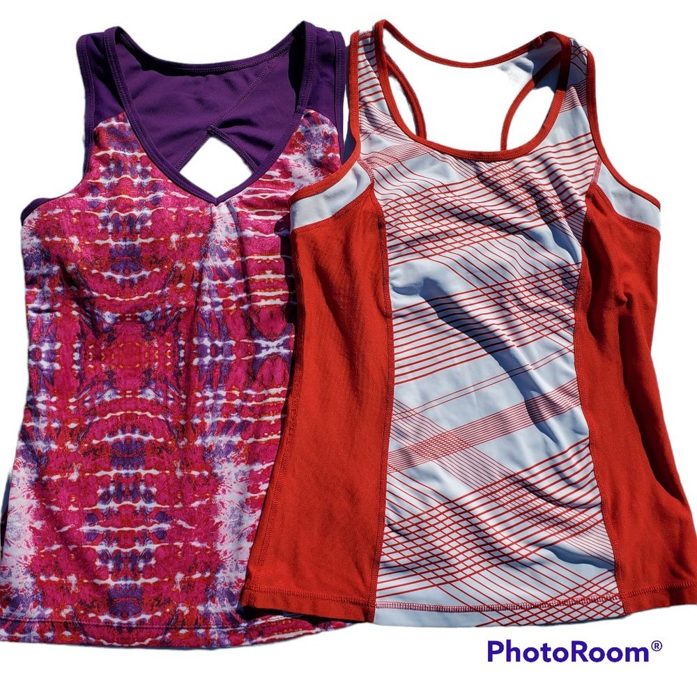 Xersion built in bra tank tops size small, bundle 2 total